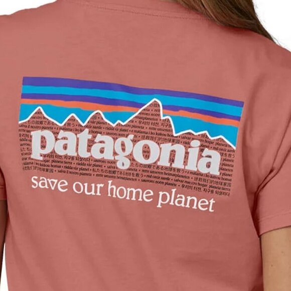 NWT Patagonia P-6 Mission "Save Our Home Planet" Organic Cotton Pink Graphic Tee - Picture 3 of 14